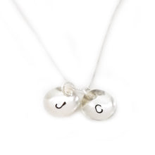 Load image into Gallery viewer, Sterling Silver Cupped Monogram Necklace
