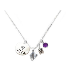 Load image into Gallery viewer, Personalized STINGRAY Charm Necklace with Sterling Silver Name