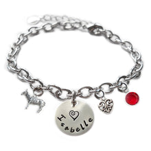 Load image into Gallery viewer, Personalized ZEBRA Sterling Silver Name Charm Bracelet