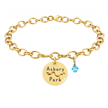 Load image into Gallery viewer, Asbury Park Beach Tag Charm Bracelet – Hand-Stamped NJ Jewelry
