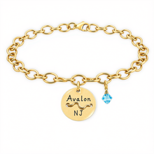 Load image into Gallery viewer, Avalon Beach Tag Charm Bracelet – Hand-Stamped NJ Jewelry
