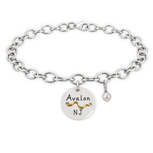 Load image into Gallery viewer, Avalon Beach Tag Charm Bracelet – Hand-Stamped NJ Jewelry
