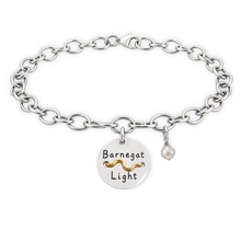 Load image into Gallery viewer, Barnegat Light Beach Tag Charm Bracelet – Hand-Stamped NJ Jewelry
