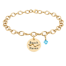 Load image into Gallery viewer, Beach Haven Beach Tag Charm Bracelet – Hand-Stamped NJ Jewelry
