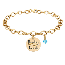 Load image into Gallery viewer, Bradley Beach Tag Charm Bracelet – Hand-Stamped NJ Jewelry
