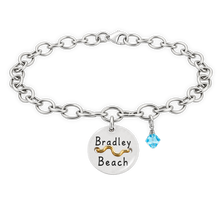 Load image into Gallery viewer, Bradley Beach Tag Charm Bracelet – Hand-Stamped NJ Jewelry
