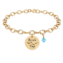 Load image into Gallery viewer, Brick Twp Beach Tag Charm Bracelet – Hand-Stamped NJ Jewelry

