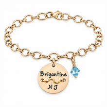 Load image into Gallery viewer, Brigantine Beach Tag Charm Bracelet – Hand-Stamped NJ Jewelry
