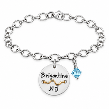 Load image into Gallery viewer, Brigantine Beach Tag Charm Bracelet – Hand-Stamped NJ Jewelry
