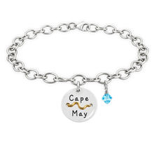 Load image into Gallery viewer, Cape May Beach Tag Charm Bracelet – Hand-Stamped NJ Jewelry

