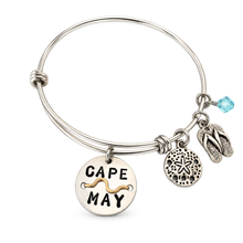 Load image into Gallery viewer, Cape May Expandable Beach Tag Bracelet – Hand-Stamped NJ Jewelry
