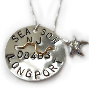 Sterling Silver Beach Badge Necklace