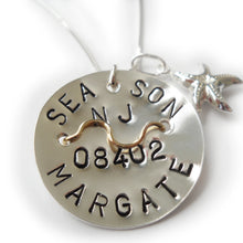 Load image into Gallery viewer, Sterling Silver Beach Badge Necklace
