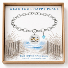 Load image into Gallery viewer, Beach Haven Beach Tag Charm Bracelet – Hand-Stamped NJ Jewelry
