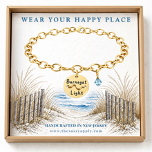 Load image into Gallery viewer, Barnegat Light Beach Tag Charm Bracelet – Hand-Stamped NJ Jewelry
