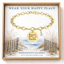 Load image into Gallery viewer, Beach Haven Beach Tag Charm Bracelet – Hand-Stamped NJ Jewelry
