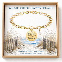 Load image into Gallery viewer, Bradley Beach Tag Charm Bracelet – Hand-Stamped NJ Jewelry
