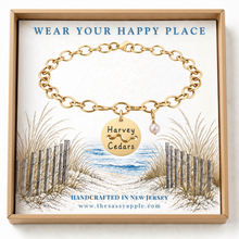 Load image into Gallery viewer, Harvey Cedars Beach Tag Charm Bracelet – Hand-Stamped NJ Jewelry
