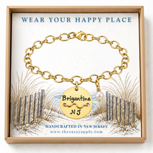Load image into Gallery viewer, Brigantine Beach Tag Charm Bracelet – Hand-Stamped NJ Jewelry
