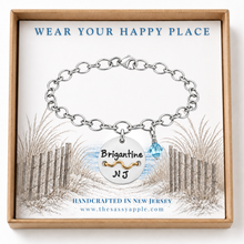 Load image into Gallery viewer, Brigantine Beach Tag Charm Bracelet – Hand-Stamped NJ Jewelry
