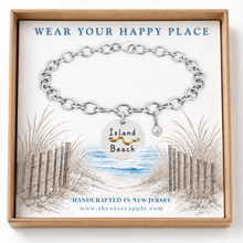 Load image into Gallery viewer, Island Beach Tag Charm Bracelet – Hand-Stamped NJ Jewelry
