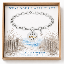 Load image into Gallery viewer, LBI Beach Tag Charm Bracelet – Hand-Stamped NJ Jewelry
