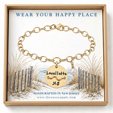 Load image into Gallery viewer, Lavallette Beach Tag Charm Bracelet – Hand-Stamped NJ Jewelry
