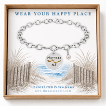 Load image into Gallery viewer, Margate Beach Tag Charm Bracelet – Hand-Stamped NJ Jewelry
