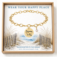Load image into Gallery viewer, Ocean City Beach Tag Charm Bracelet – Hand-Stamped NJ Jewelry
