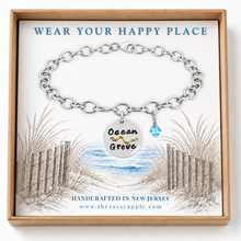 Load image into Gallery viewer, Ocean Grove Beach Tag Charm Bracelet – Hand-Stamped NJ Jewelry
