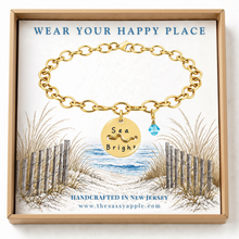 Load image into Gallery viewer, Sea Bright Beach Tag Charm Bracelet – Hand-Stamped NJ Jewelry
