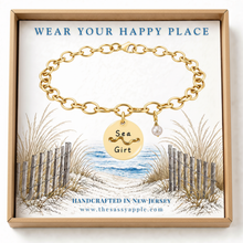 Load image into Gallery viewer, Sea Girt Beach Tag Charm Bracelet – Hand-Stamped NJ Jewelry
