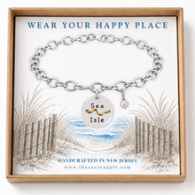 Load image into Gallery viewer, Sea Isle Beach Tag Charm Bracelet – Hand-Stamped NJ Jewelry
