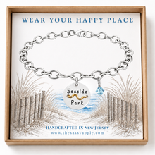 Load image into Gallery viewer, Seaside Park Beach Tag Charm Bracelet – Hand-Stamped NJ Jewelry
