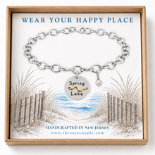Load image into Gallery viewer, Spring Lake Beach Tag Charm Bracelet – Hand-Stamped NJ Jewelry
