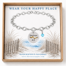Load image into Gallery viewer, Ventnor Beach Tag Charm Bracelet – Hand-Stamped NJ Jewelry
