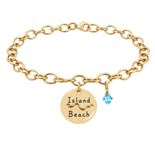 Load image into Gallery viewer, Island Beach Tag Charm Bracelet – Hand-Stamped NJ Jewelry
