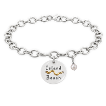 Load image into Gallery viewer, Island Beach Tag Charm Bracelet – Hand-Stamped NJ Jewelry

