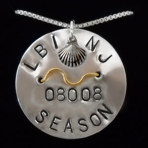 Sterling Silver Beach Badge Necklace