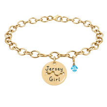 Load image into Gallery viewer, Jersey Girl Beach Tag Charm Bracelet – Hand-Stamped NJ Jewelry
