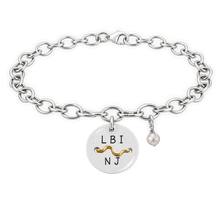 Load image into Gallery viewer, LBI Beach Tag Charm Bracelet – Hand-Stamped NJ Jewelry
