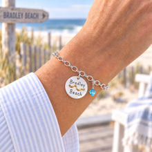 Load image into Gallery viewer, Bradley Beach Tag Charm Bracelet – Hand-Stamped NJ Jewelry
