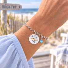 Load image into Gallery viewer, Brick Twp Beach Tag Charm Bracelet – Hand-Stamped NJ Jewelry
