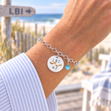 Load image into Gallery viewer, LBI Beach Tag Charm Bracelet – Hand-Stamped NJ Jewelry
