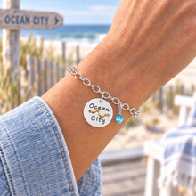 Load image into Gallery viewer, Ocean City Beach Tag Charm Bracelet – Hand-Stamped NJ Jewelry

