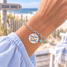 Load image into Gallery viewer, Ocean Grove Beach Tag Charm Bracelet – Hand-Stamped NJ Jewelry
