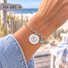 Load image into Gallery viewer, Sea Girt Beach Tag Charm Bracelet – Hand-Stamped NJ Jewelry
