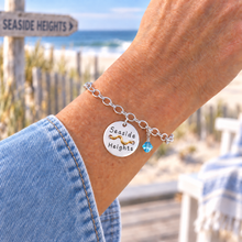 Load image into Gallery viewer, Seaside Heights Beach Tag Charm Bracelet – Hand-Stamped NJ Jewelry
