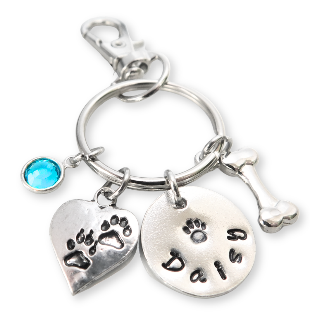 Pet Name Charm Key Ring