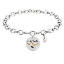 Load image into Gallery viewer, Margate Beach Tag Charm Bracelet – Hand-Stamped NJ Jewelry
